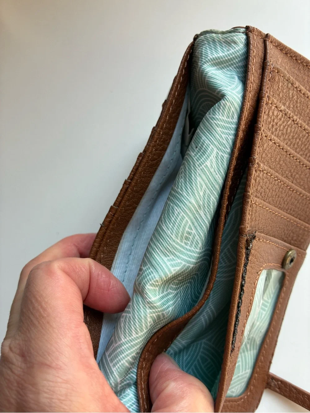 The Sak Tan Brown Embossed Floral Zip Wallet